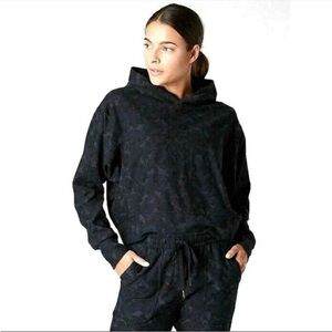 Athleta Farallon Printed Sweatshirt Womens XXS Camo‎ Hoodie Blue Black 572247